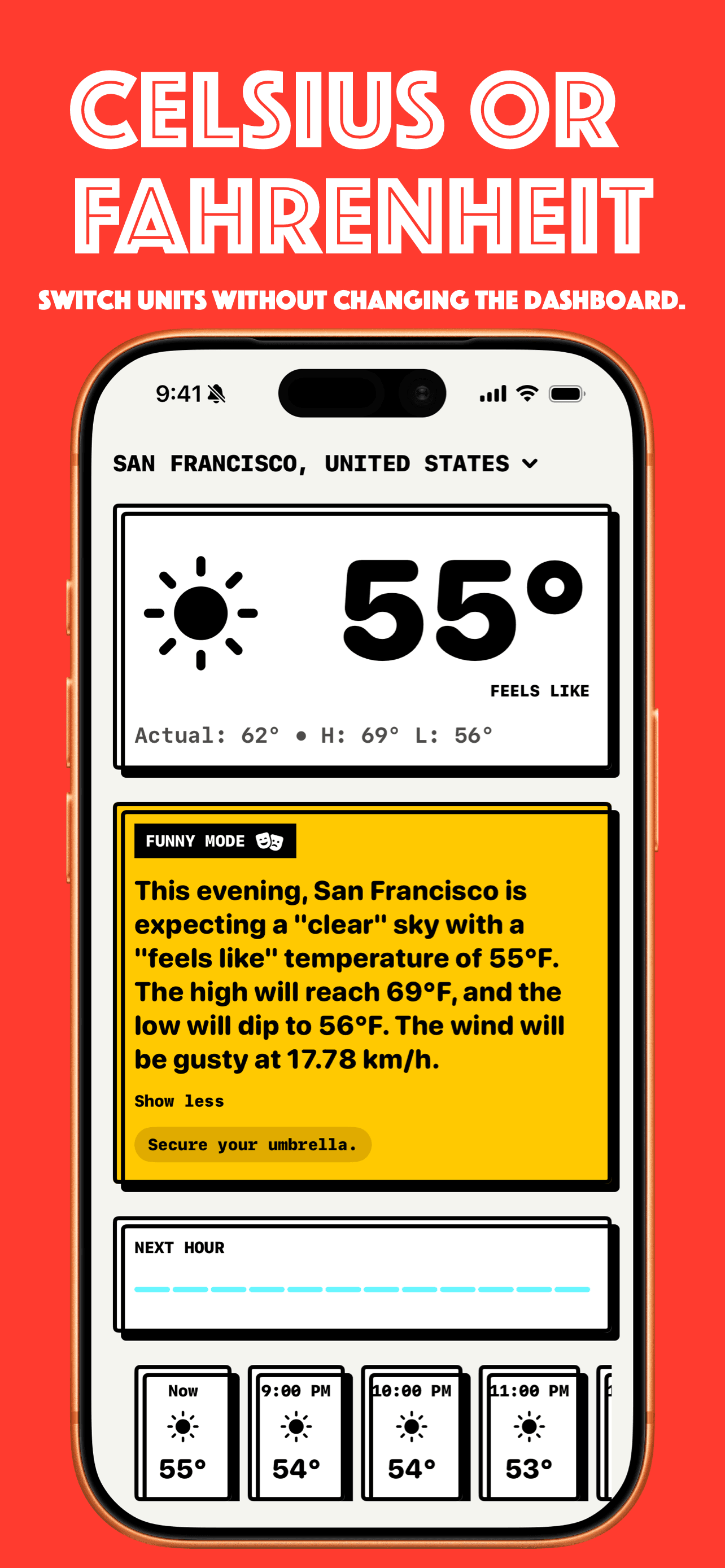 Celsius or Fahrenheit on iPhone